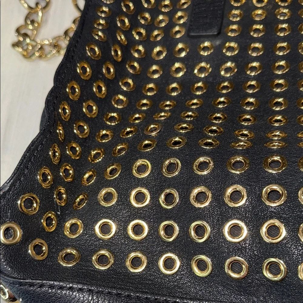 Michael Kors Black Tote with Gold Accents